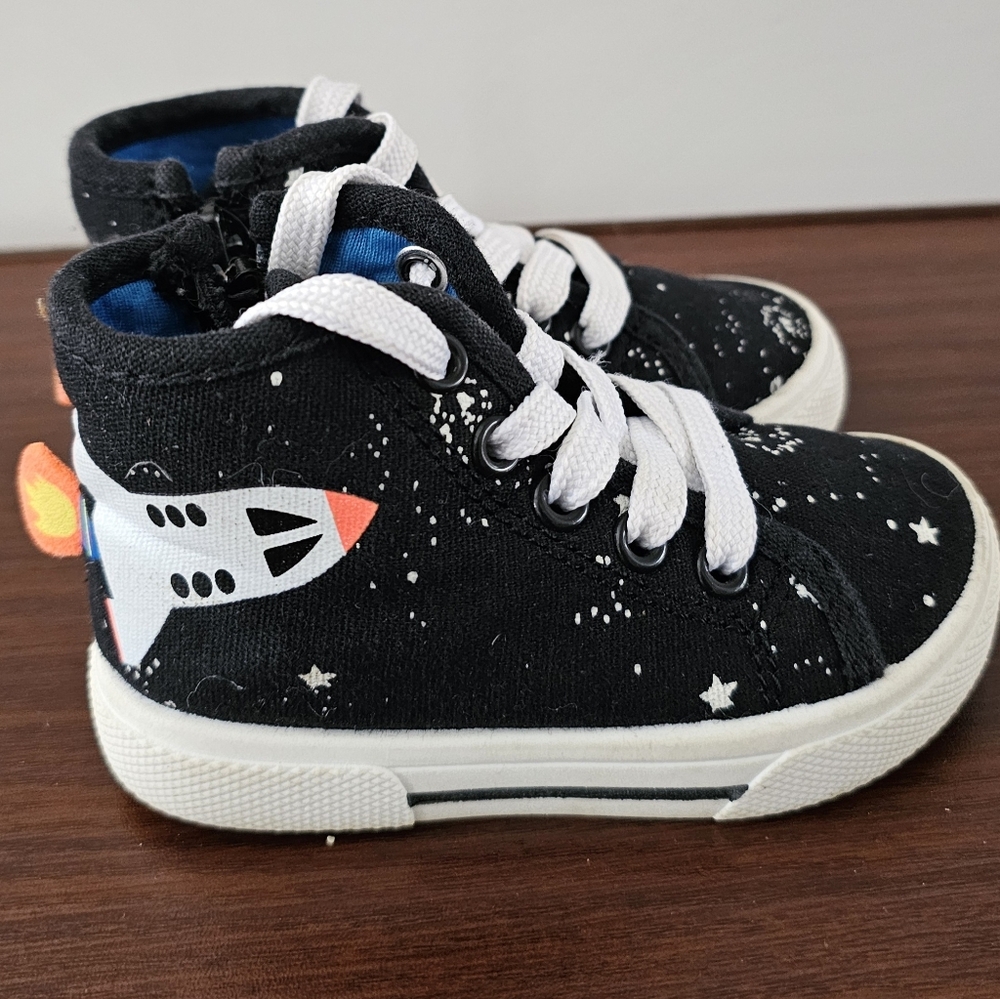 CARTERS Nash Black Space-Themed Kids Sneakers, Shoes